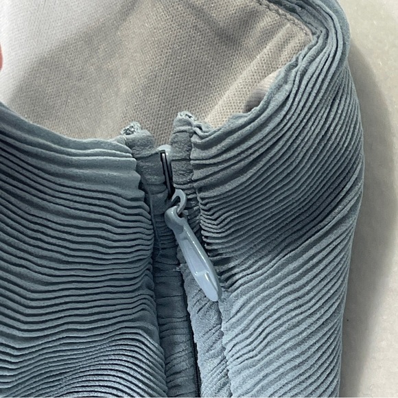 Lulu’s Lovely Endings Dusty Blue One-Shoulder Pleated Maxi Dress‎ Dusty Blue 1X - Picture 9 of 12